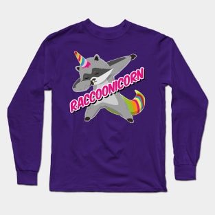 Raccoonicorn Unicorn Raccoon Dabbing Long Sleeve T-Shirt